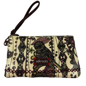 Sakroots Charging Power Bank Wristlet Mini Bag Zipper Top Desert Owl